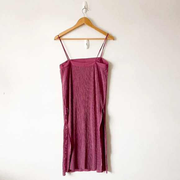 Zara Pleated Tunic Dress Slit Side Pink Size  Small - Picture 6 of 8